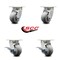Service Caster 4 Inch Kingpinless Thermoplastic Rubber Wheel Swivel Caster Set with 2 Brakes SCC-KP30S420-TPRRD-2-SLB-2 - alternate 5